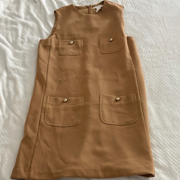 H&M Tan Mini Dress with Front Pockets - Picture 1 of 3